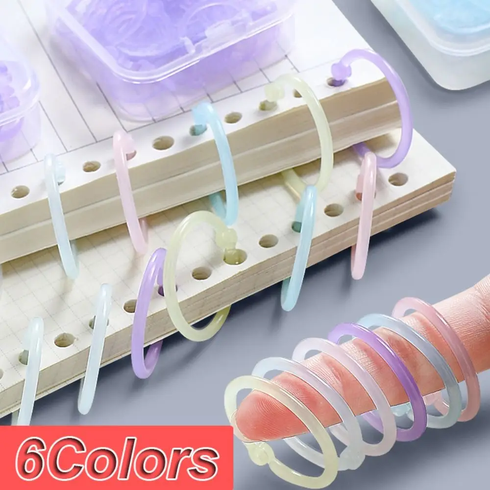 Creative DIY Binder Ring 15/20/25mm Plastic Loose Leaf Paper Buckle Multi-Function Loose Leaf Paper Fixing Clip School Office