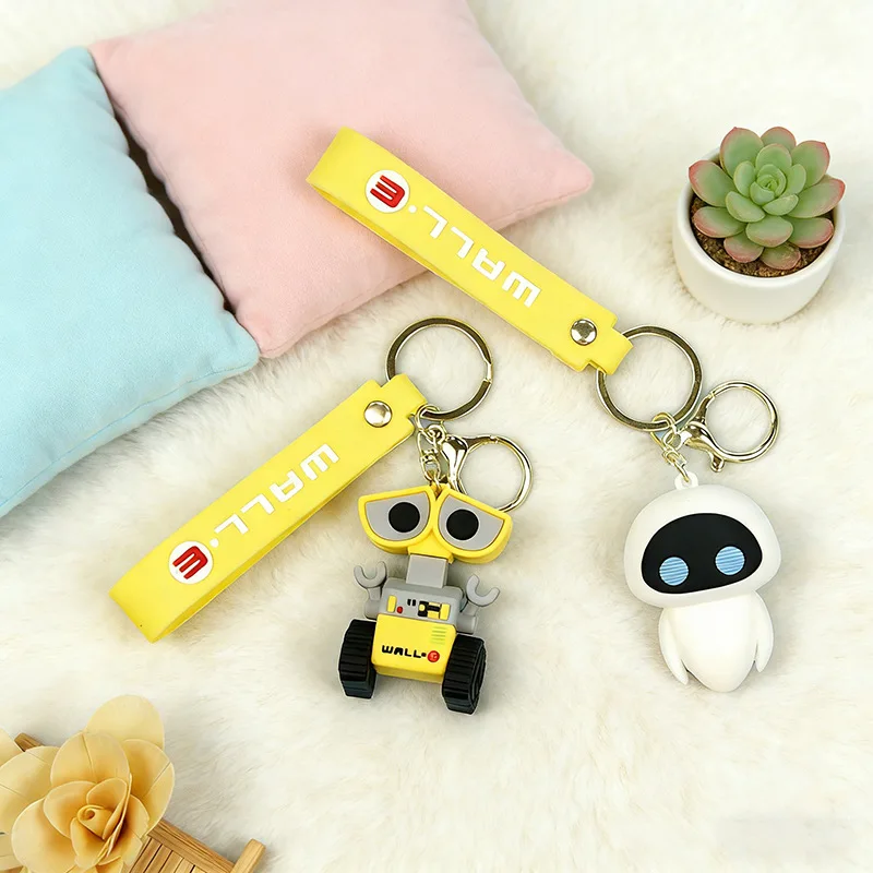 Anime WALL·E Keychain Figure Cute EVE Cartoon Keyring Pendent Jewelry Ornament Toy Birthday Gift Car Key Accessories for Friends