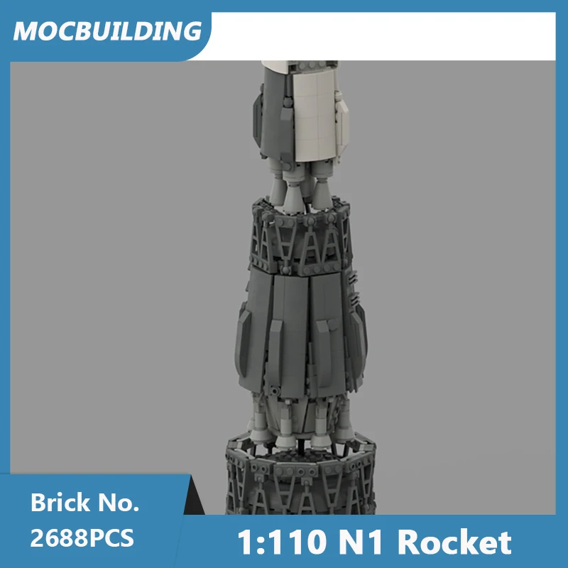 MOC Building Blocks 1:110 Scale Model of the N1 rocket (N-1) Space Series DIY Assembled Bricks Collection Toys Gifts 2688PCS