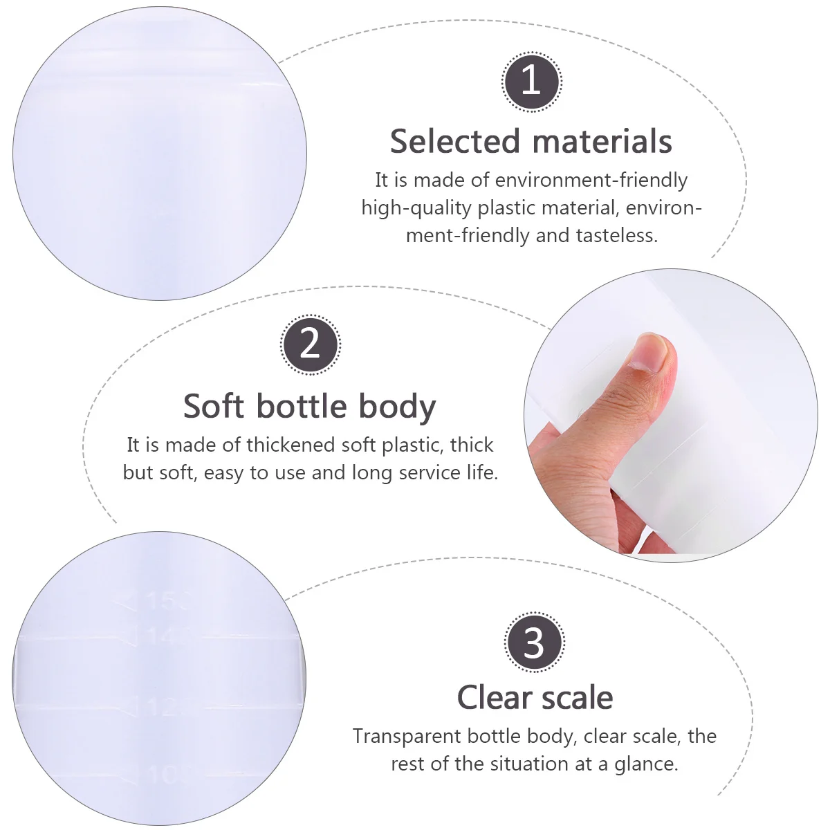 

4pcs Hair Dye Bottles Shampoo Container For Hair Coloring Refillable Plastic Bottle Salon Use Precision Tip Applicator Storage