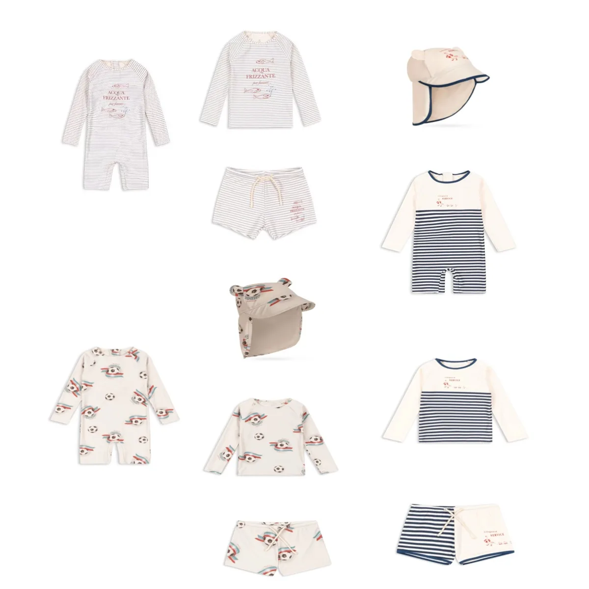 

2026ss KS Cute Boys' Soccer Full Print Swimsuit Set, Duckling Combo Swimsuit, Breathable [In Stock]