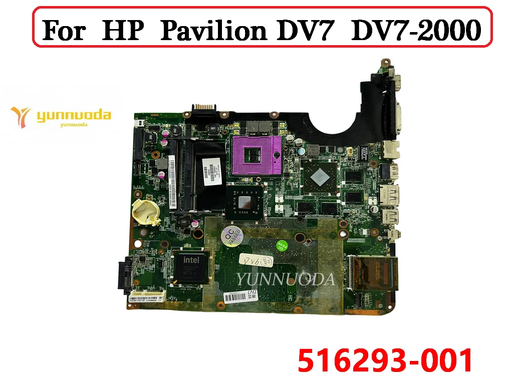 Original For HP Pavilion DV7 DV7-2000 Laptop Motherboard PM45 DDR2 HD4650 1G GPU 516293-001 516294-001 100% Tested Free Shipping