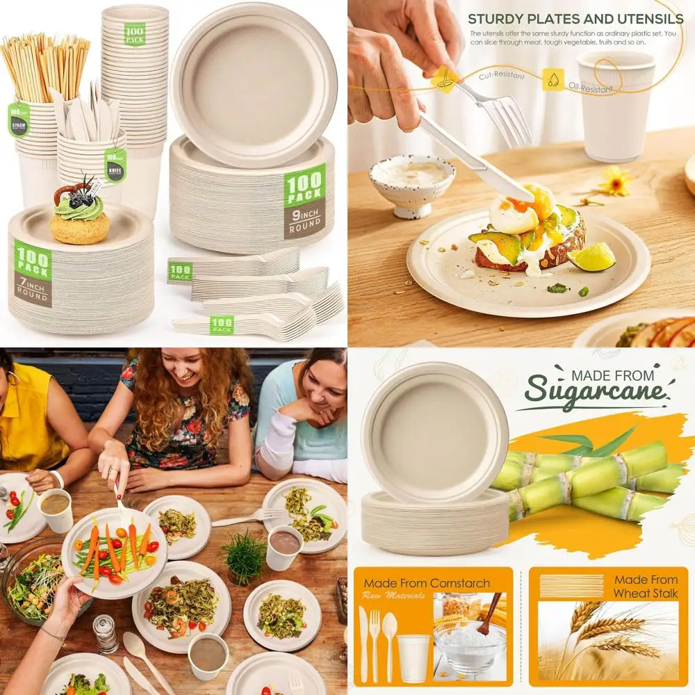 

700-Count Eco-Friendly Disposable Brown Paper Plates for Parties and Events