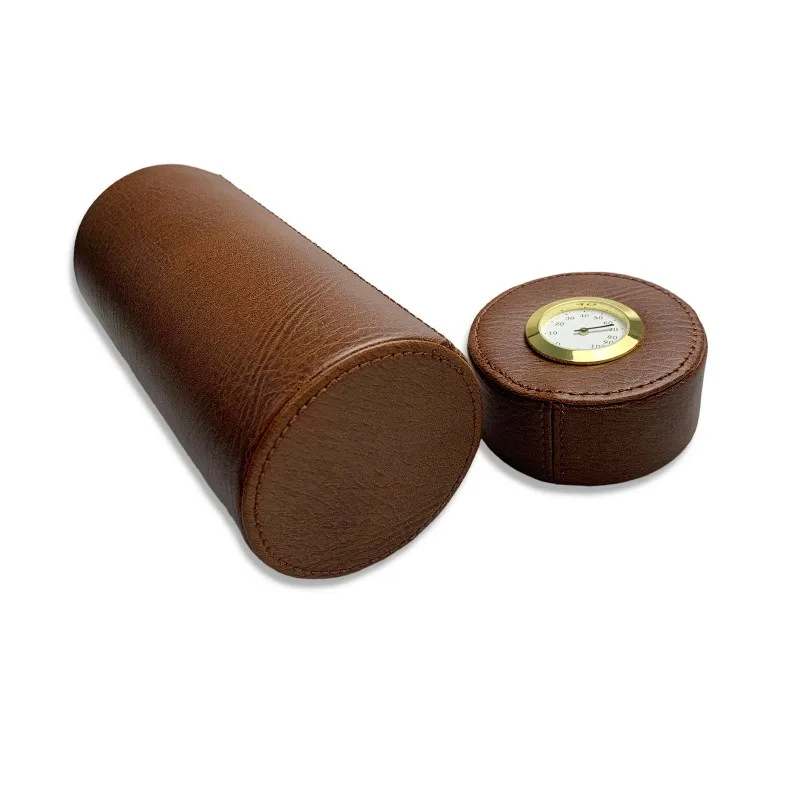 

Leather Travel Humidor Cigar Box Cedar Wood Portable Cigar Case Humidifier Hygrometer Box Cigar Accessories Fit 5 Cigars