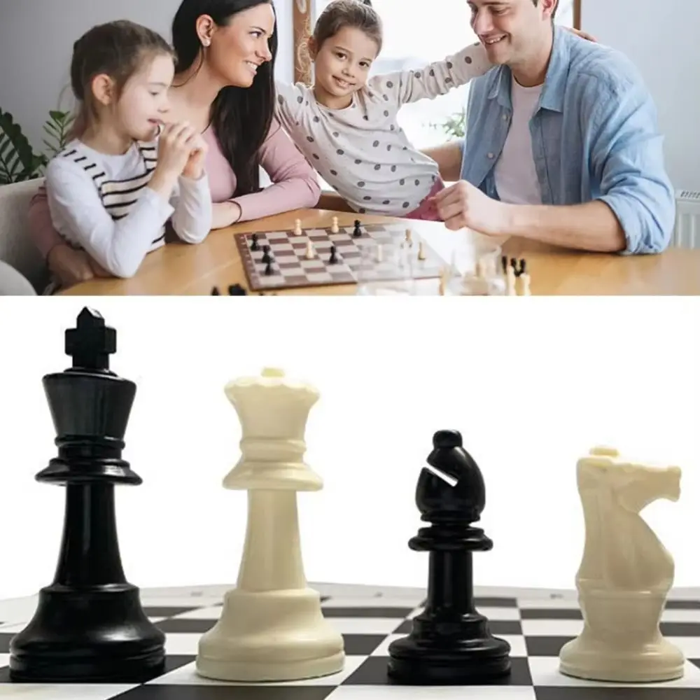

32 шт., международные черно-белые шахматы, стандартные шахматные наборы с нежным словом, образовательные пластиковые шахматные игры, международные шахматные столы