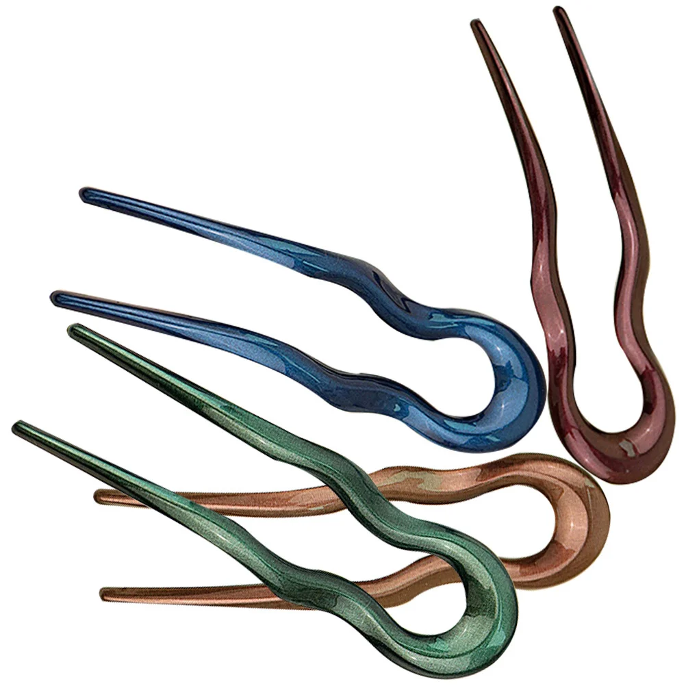 

4 шт. U-образные вилки для волос, французские заколки, надежно подходят для различных причесок, французская заколка для волос, U-образная заколка для волос, заколка для женщин