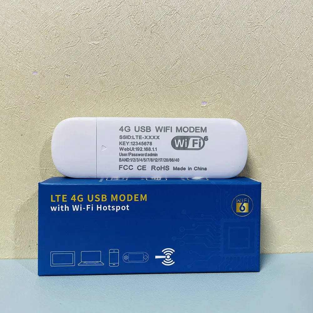 Modem USB 4G com WIFI Hotspot LTE Mobile Portátil Cartão Sim Roteador Banda Bloqueio Global