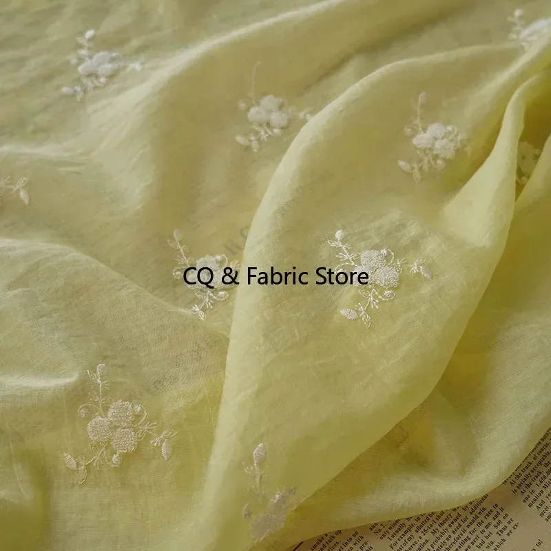 Morbido colore caramella solido ricamo tridimensionale fiore tulle tessuto primavera ed estate accessori di abbigliamento abito cheongsam