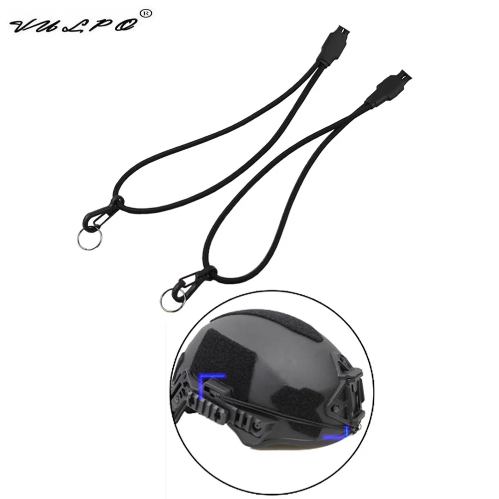 VULPO Tactical Airsoft Helmet Wendy Helmet Night Vision Instrument Hanging Rope Elastic Rope Anti Loss Rope With Metal Ring