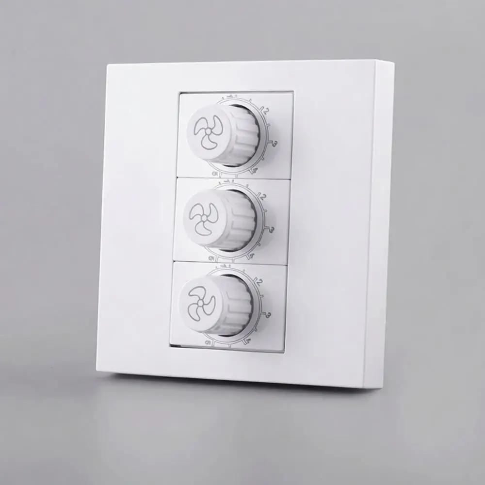 Flush Mount Fan Speed Regulator Stepless Rotary Knob Switch For Ceiling Wall Fans Electric Ventilator Power Control Panel Device