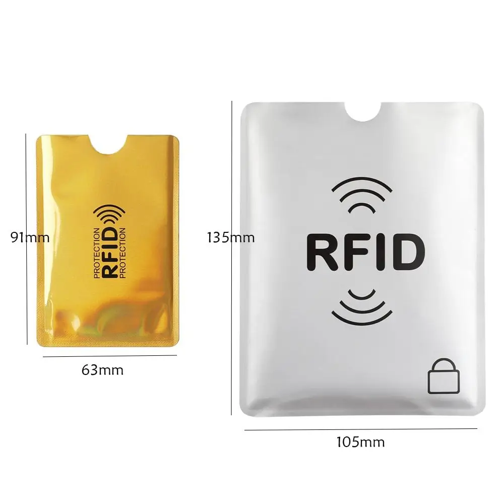 Porta carte RFID antifurto da 5 pezzi Blocco lettore in alluminio colorato Proteggi la custodia Custodia protettiva per passaporto di sicurezza