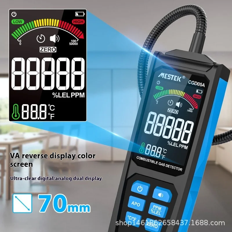 

Natural Gas Detector High-Sensitivity Combustible Toxic Leak Sensor with Real-Time Alerts Kitchen Industrial Portable Compact