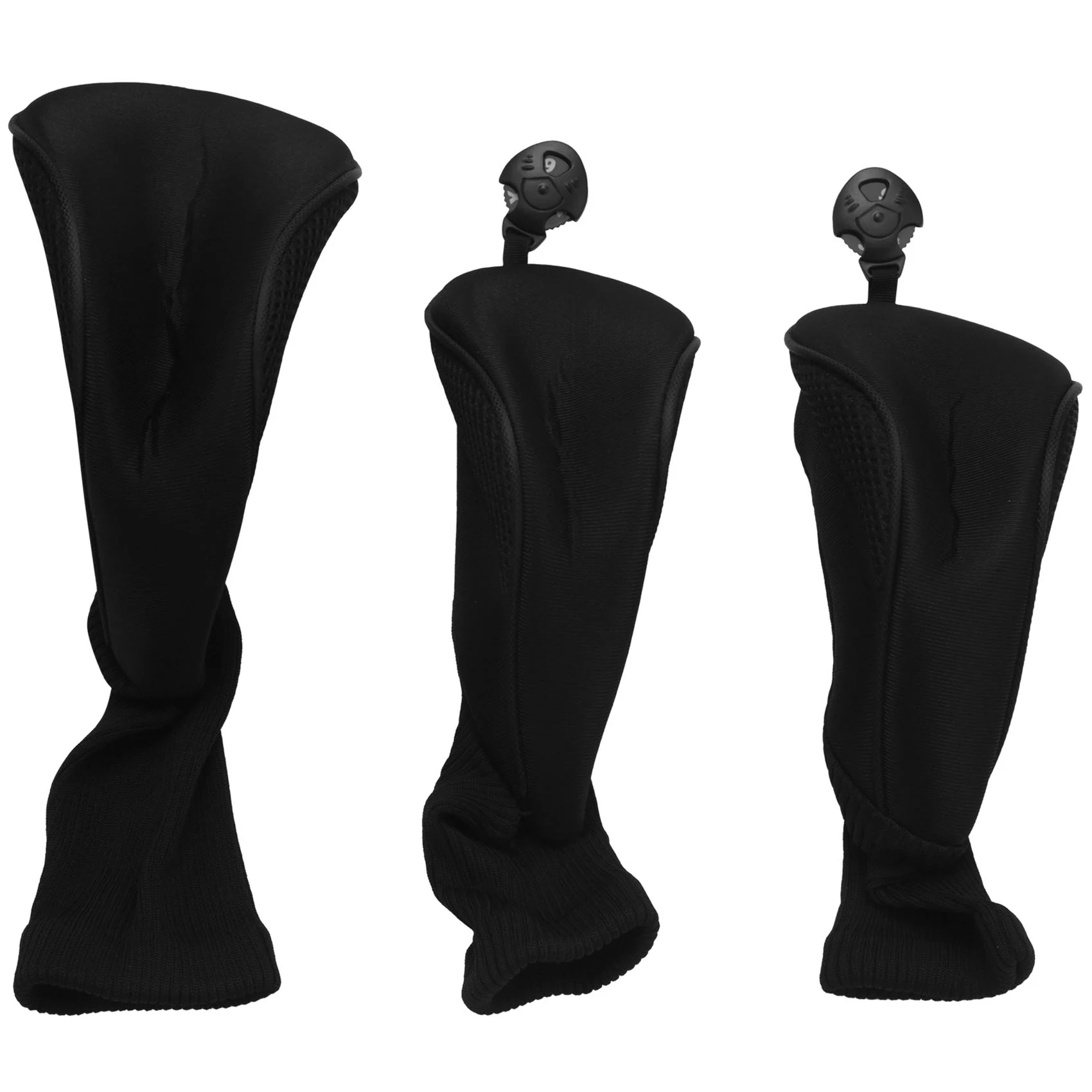 【STOCK】Black Golf Head Covers Driver 1 3 5 Fairway Woods Headcovers for Golf Club Fits All Fairway and Driver Clubs 3Pcs