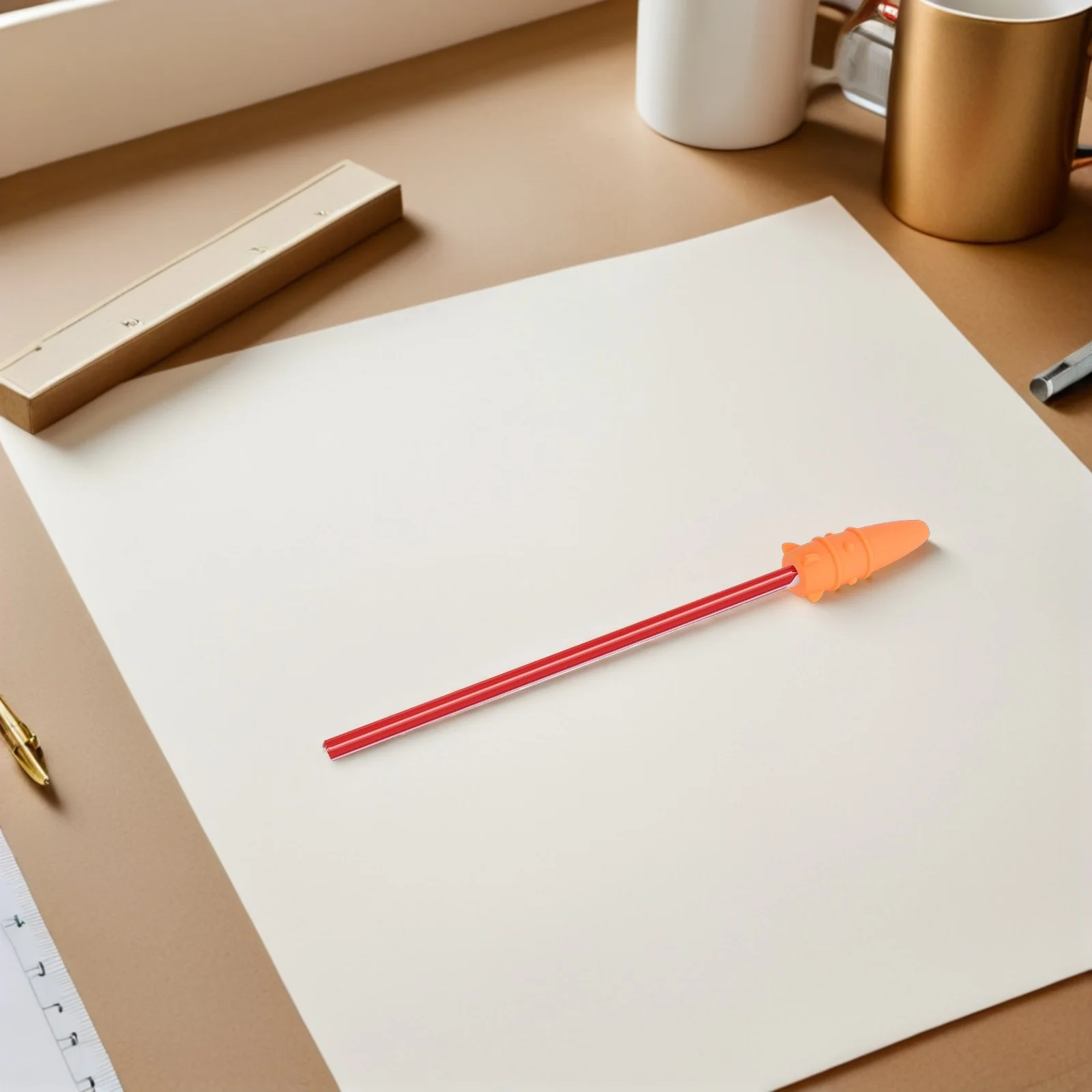 4 szt. Silikonowe nakładki na ołówki w kształcie rakiety, otwór 6,8 mm: miękkie, gryzalne nakładki na ołówki dla uczniów z potrzebami sensorycznymi, zielone ochraniacze na końcówki ołówków