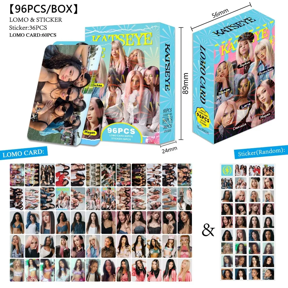 

96 spot katseye peripheral small cards, star support photo cards, double-sided color printing LOMO cards, gift cards