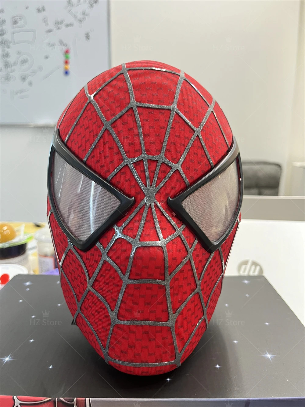 特製アクリルケース　スパイダーマン マスク　1/1 コレクション Spiderman-ケース付きスパイダーマンマスク,磁気顔付き,3D Webs