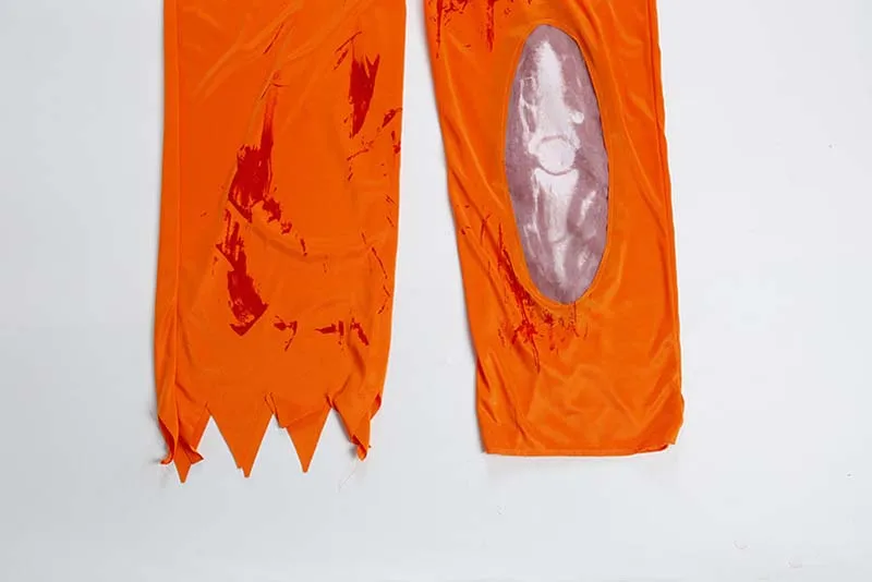 Forniture per travestimento Bloody galeel Orange salopette da uomo costume da prigioniero