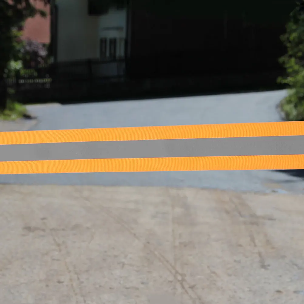 1 Roll Fluorescent Reflective Webbing High Visibility Traffic Safety Fabric Tape Sew Cloth Strip Fade Resistant Outdoor Warning