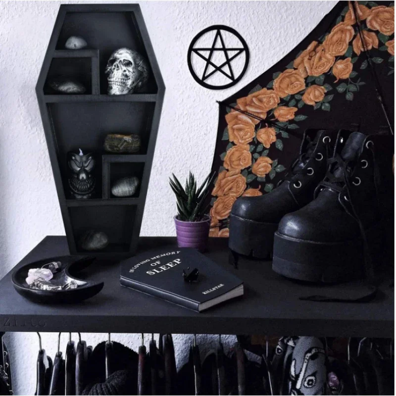 Coffin Shelf Ornaments Crystal Essential Oil Partition Personality Multi-purpose Home Decoration  Floating Shelves  Wall Decor