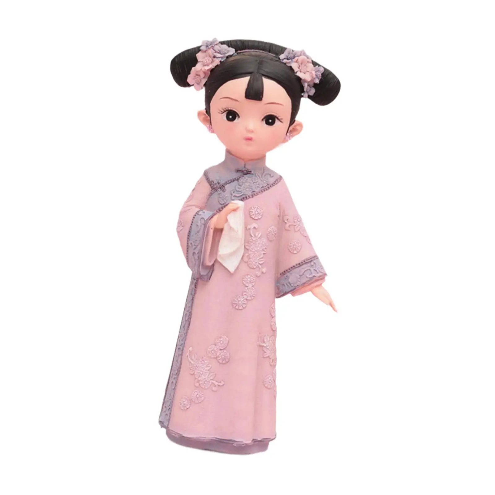 Girl Resin Statue Sculpture Statuette Gift,Miniature Figurine Traditional Chinese Ancient Doll for Cabinet,Bedroom,Home,Store