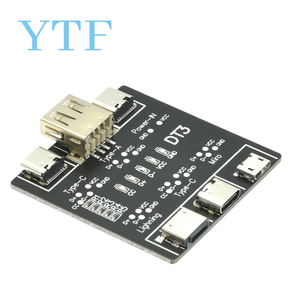 DT3 Datakabel Detectie Board USB Kabel Tester Voor iOS Android Type-C Kortsluiting Aan-uit Schakelen Test Board Tool