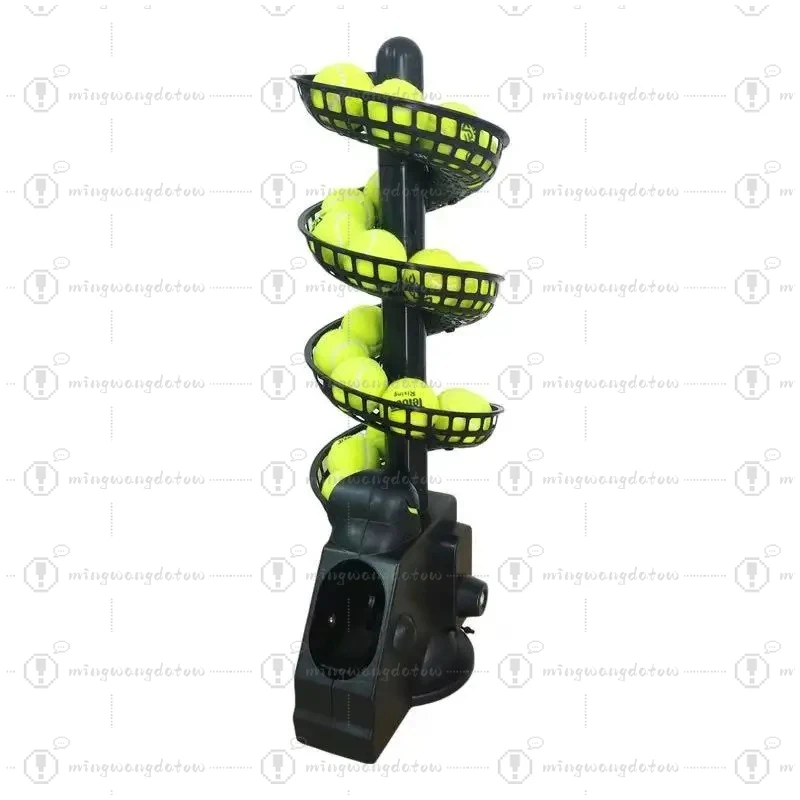 

This tennis throwing machine can hold 28 balls. Tennis serve machine equipped with 18650 lithium battery for 10 hours