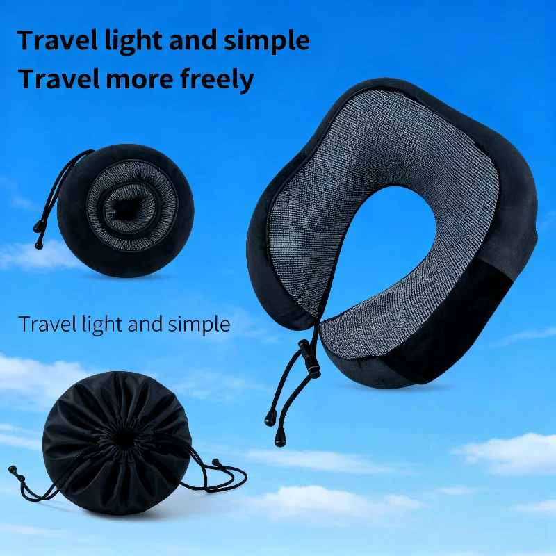 Portable U-shaped Travel Pillow Memory Foam Snail Pillow Travel Neck Support Neck Pillow Adjustable Soft Noon Break Pillows