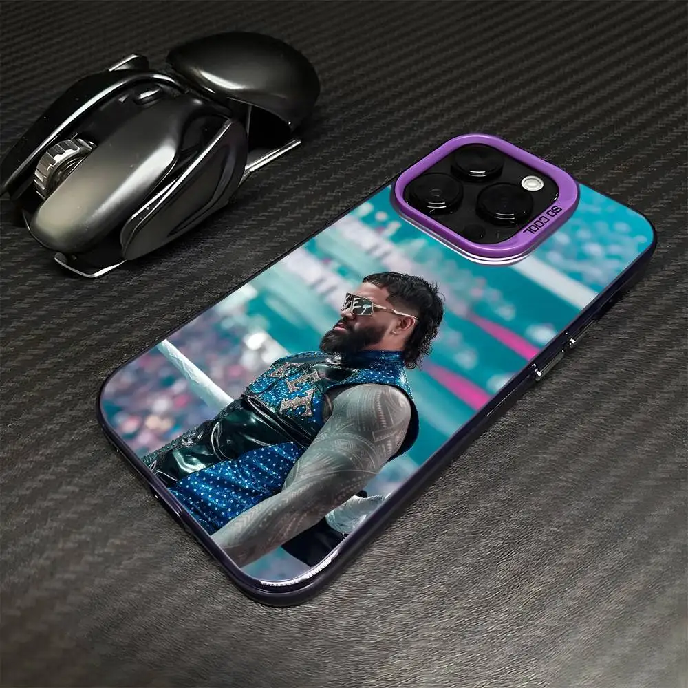 حافظة هاتف Jey Uso YEET لهاتف iPhone 16,15,14,13,12,11,Mini,Pro,MAX غطاء مقاوم للصدمات باللون الأرجواني غير اللامع