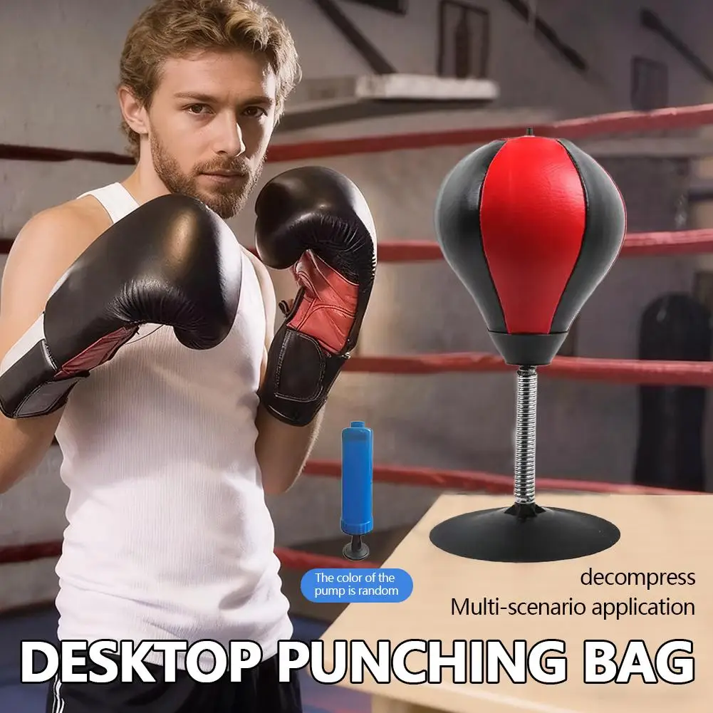 Desktop Punching Bag Super Strong Suction Boxing Speed Ball Stress Buster For Office Table Fun Gift For Friends Coworker Adult