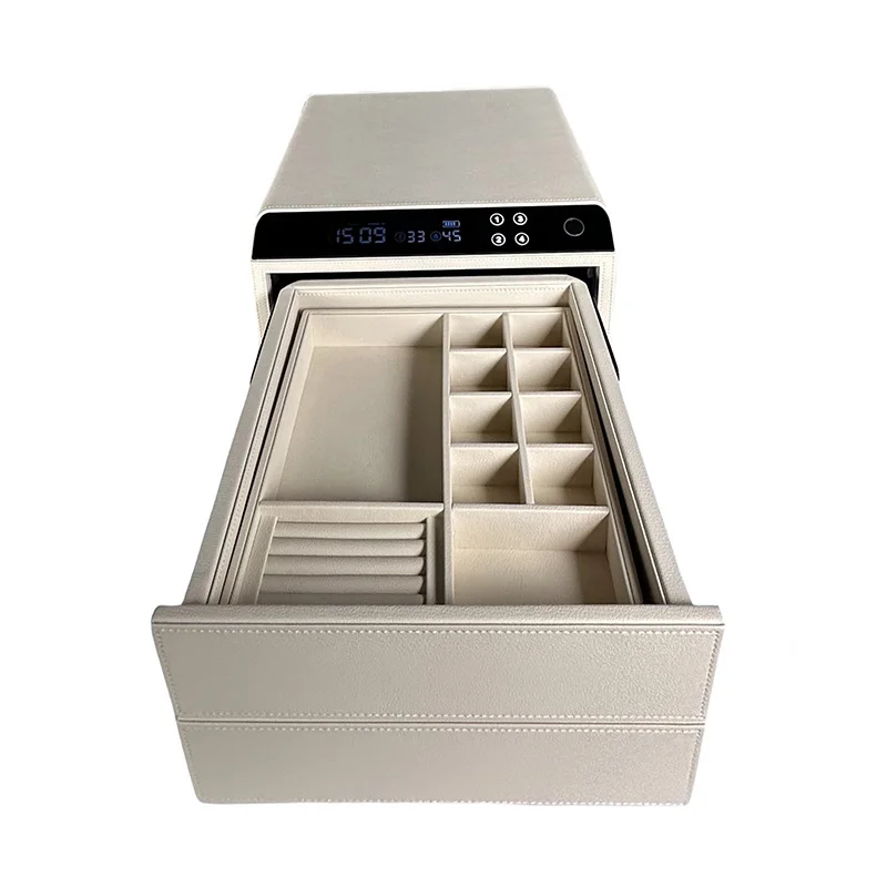 Digital Fingerprint Access Steel Smart Car Mini Key Safe Box For Home & Hotel Use For Storing Jewelry & Deposits