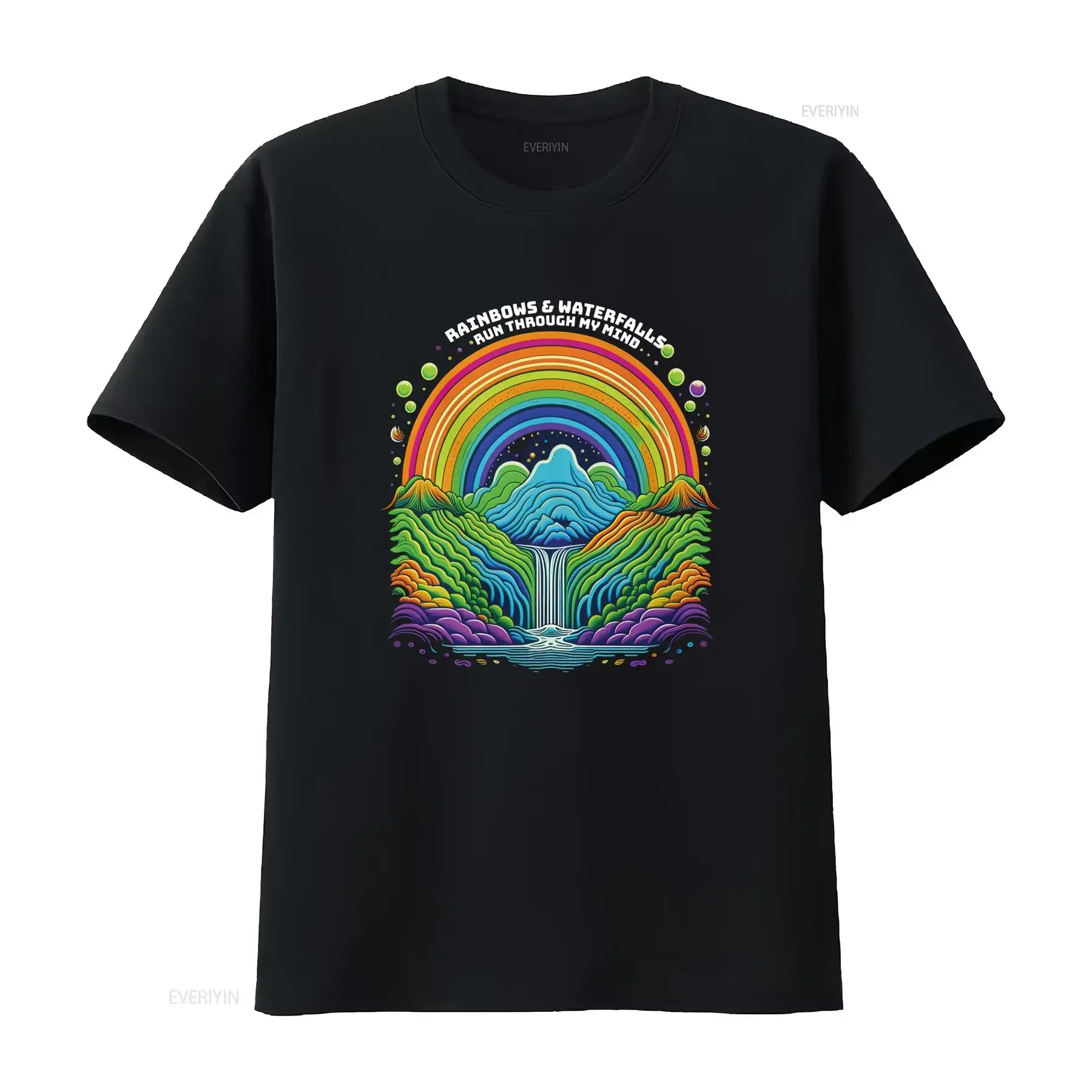 Rainbows and Waterfall Concert T Shirt Pretty Lights Oversized Festival Merch Hot Like Sauce vintage Washed Breathable