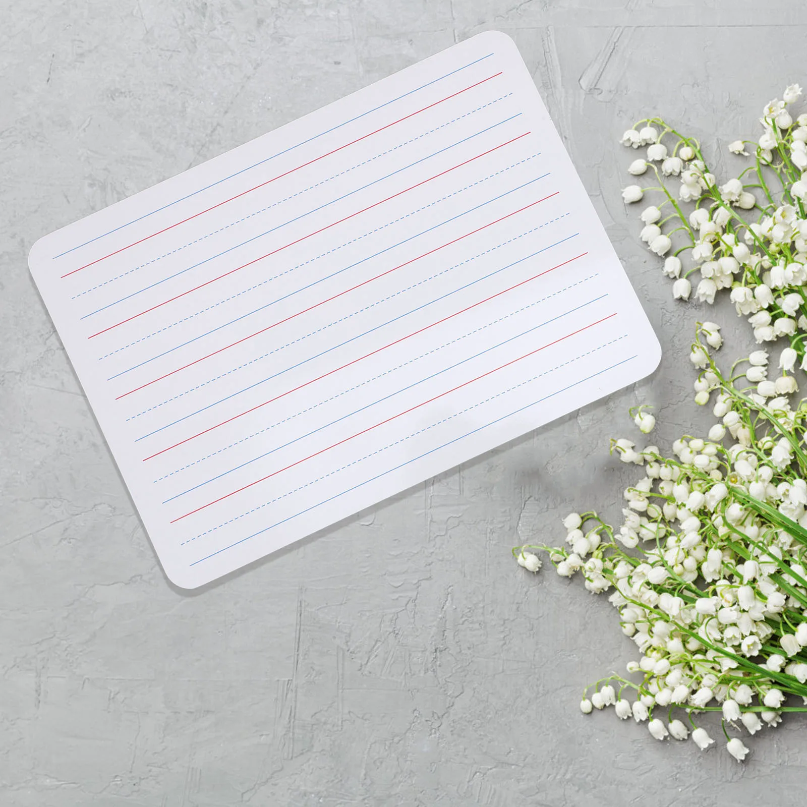 2 قطعة سبورة بيضاء قابلة للمسح الجاف على الوجهين للوحة بيضاء صغيرة لممارسة الكتابة في الفصل الدراسي والمدرسة المنزلية مع خطوط