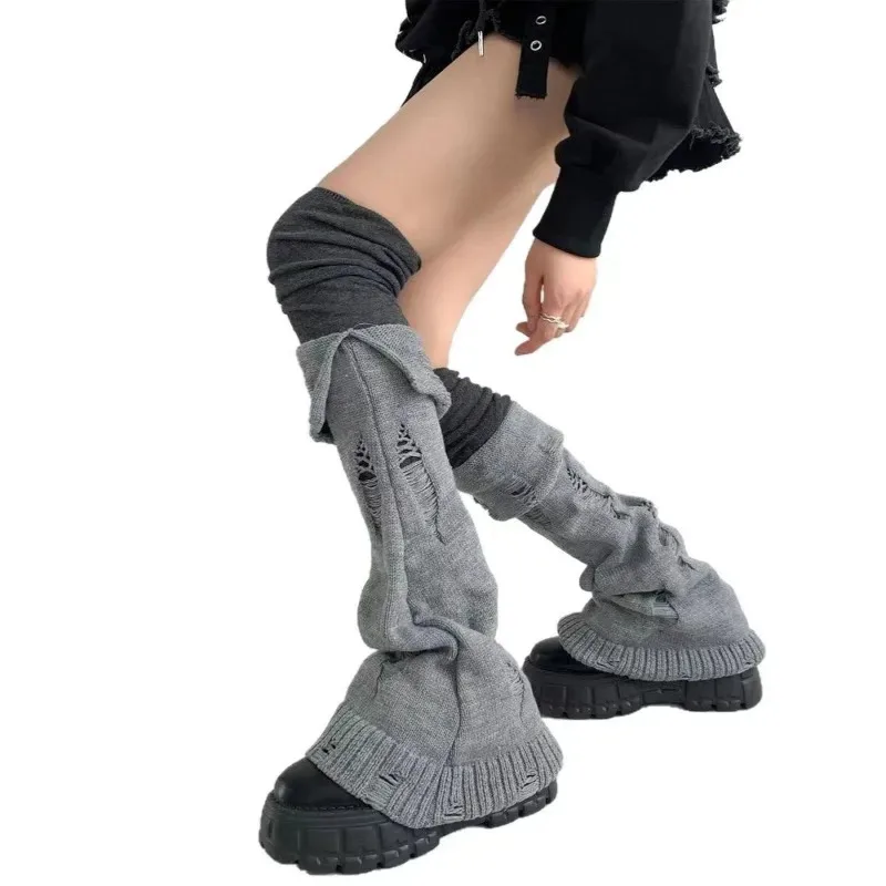 Nowe japońskie skarpetki do kolan w stylu Lolita, słodkie, dziergane, z wełnianą pomponką, damskie, jesienno-zimowe, ocieplane skarpetki.