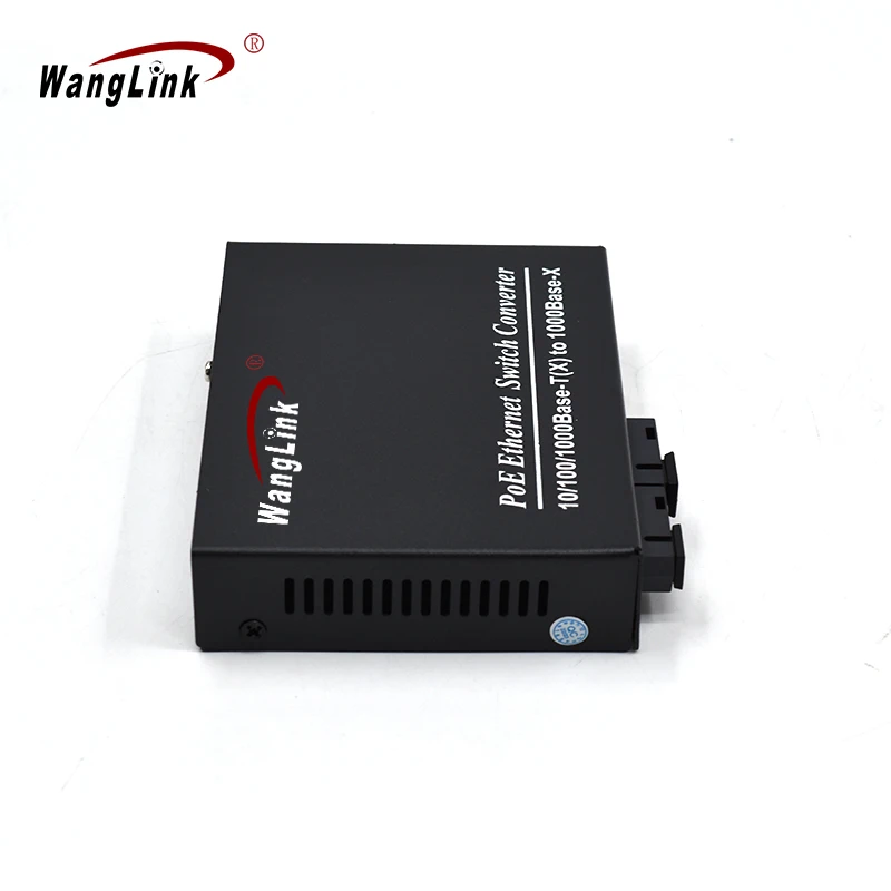 Wanglink-Poe Media Converter, Gigabit, 2 Ports, 1000 Base-X to 2 Ports, 1000 BaseT, 48V, for IP Camera, CCTV