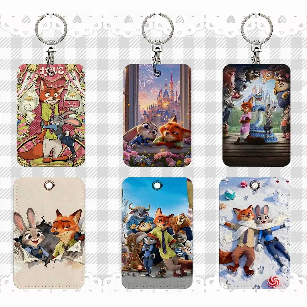 

Популярный прямоугольный чехол для удостоверения личности Y-Zootopia2 Wordwide, брелок для ключей, сумка для ключей, кожаный держатель для карт, кольцо для ключей, доступ