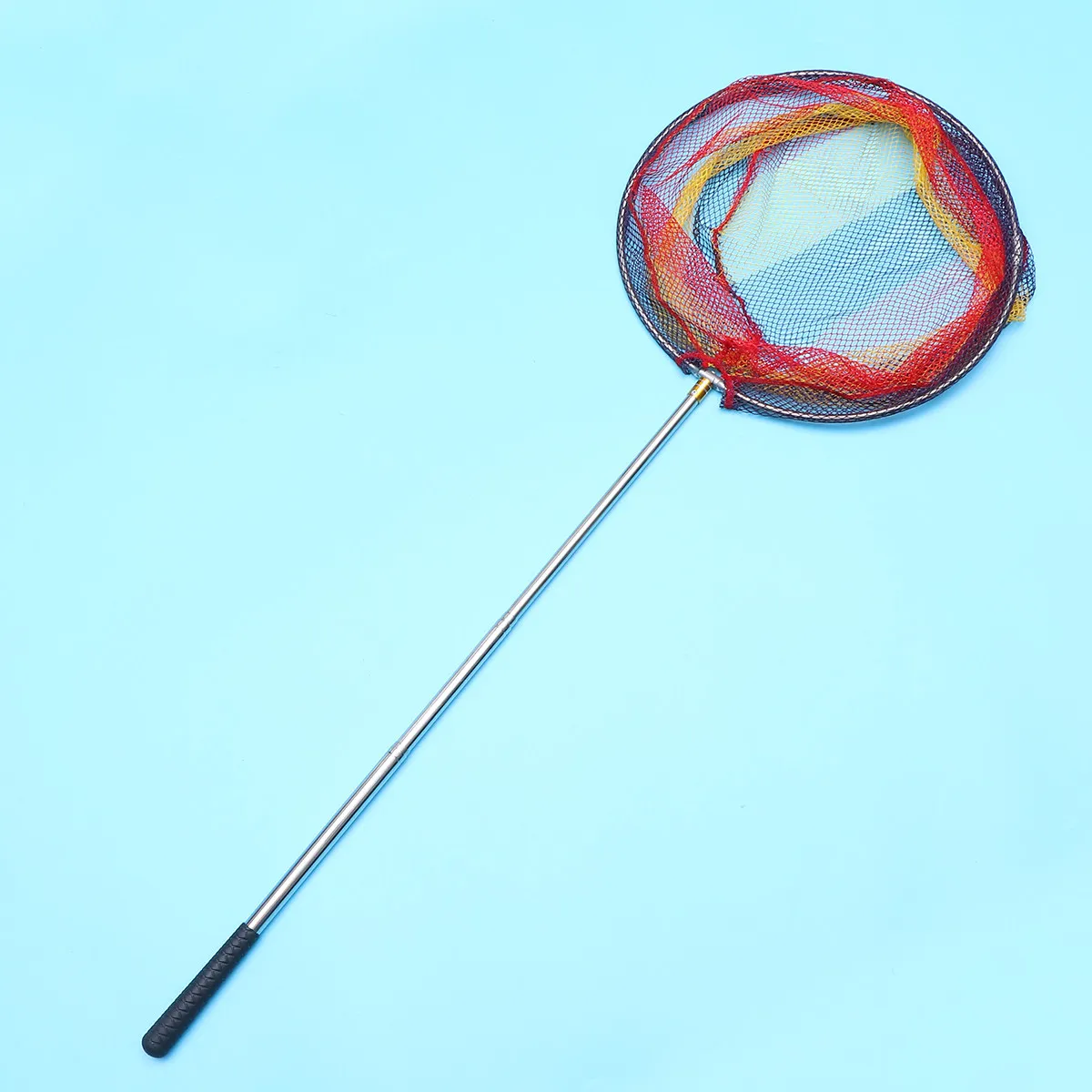 5-Section Extendable Fishing Net Pole Stainless Steel Frame 40Cm Colorful Mesh Net Compact Foldable for Men Women Outdoor