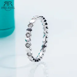 AnuJewel 1.5mm D Color Moissanite Diamond Top Quality 18K Gold Plated Rings Gifts Wholesale