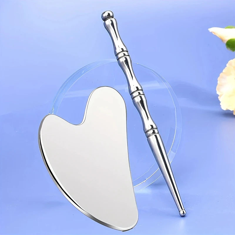 

Body Massager Gua Sha Facial Tool, Stainless Steel GuaSha Massage Tool Facial Gua Sha Board SPA Acupuncture Pen