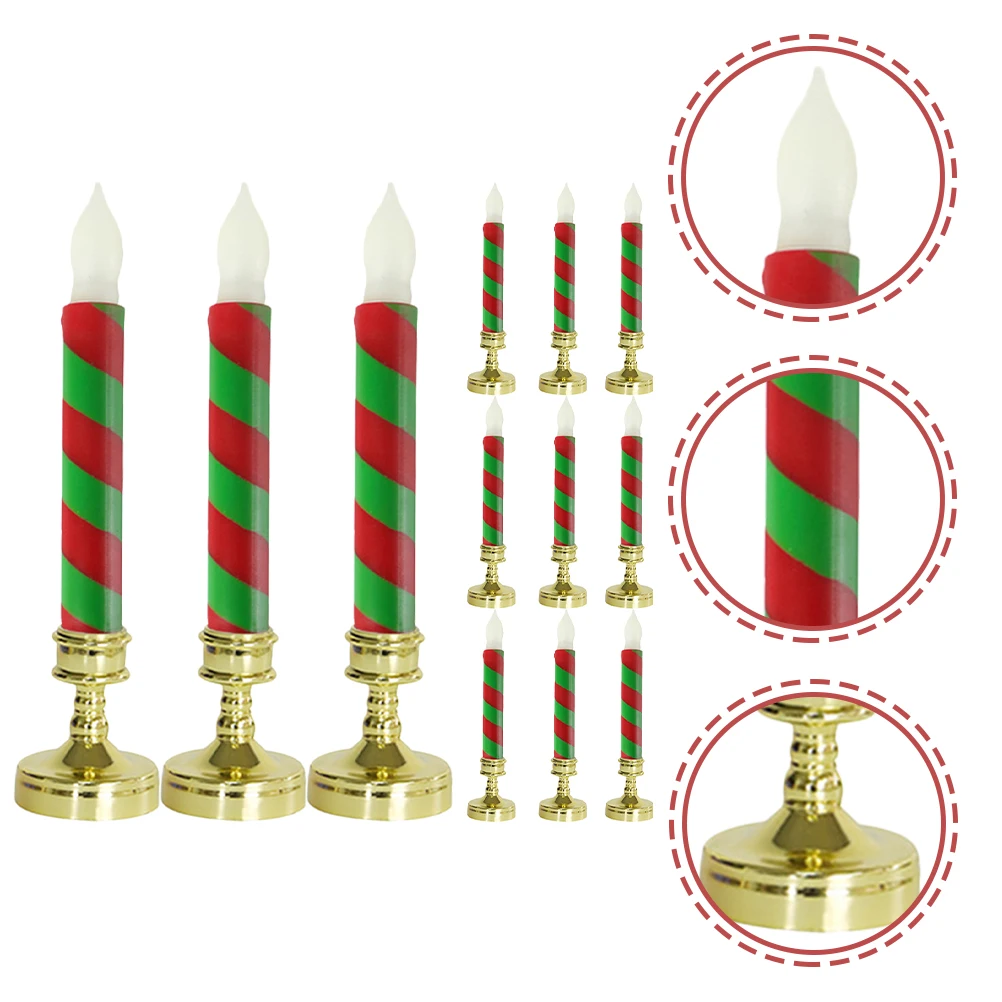 

12 Pcs Electronic Flickering Flameless Candles Christmas Decoration Electric Tealights Flashing Colored Tall Led