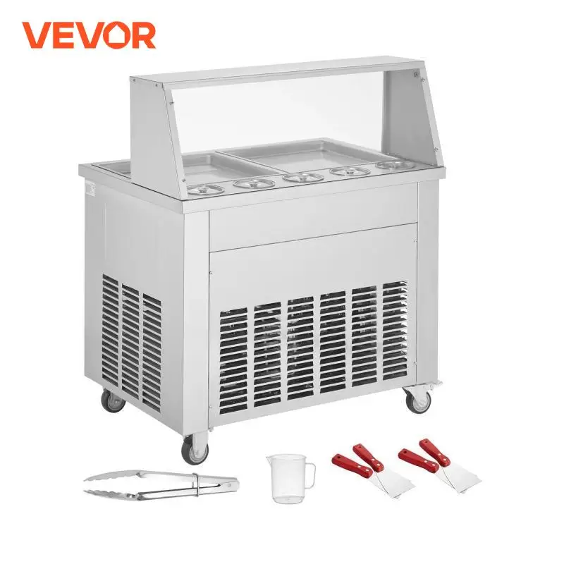 VEVOR Fried Ice Cream Roll Machine 2Pcs 13.8