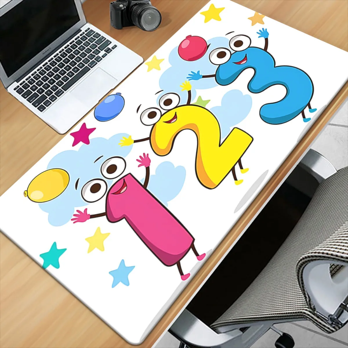 Metal Decor XXL Math Number 1-10 Mouse Pad Non-Slip Rubber Base Color Coded Educational Desk Mat For Gaming Office Counting Prac