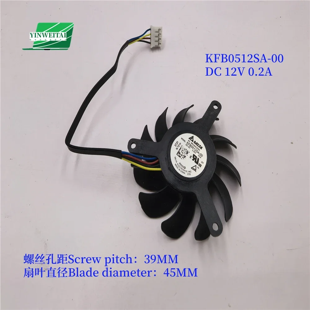 KFB0512SA-00 DC 12V 0.2A FAN  FOR NVIDIA Quadro T1000 T400 T600 2G 4G 8G Professional graphics design video card fan