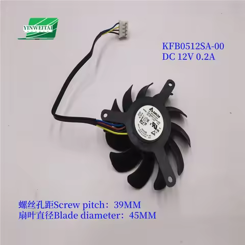 KFB0512SA-00 DC 12V 0.2A FAN FOR NVIDIA Quadro T1000 T400 T600 2G 4G 8G Professional graphics design video card fan