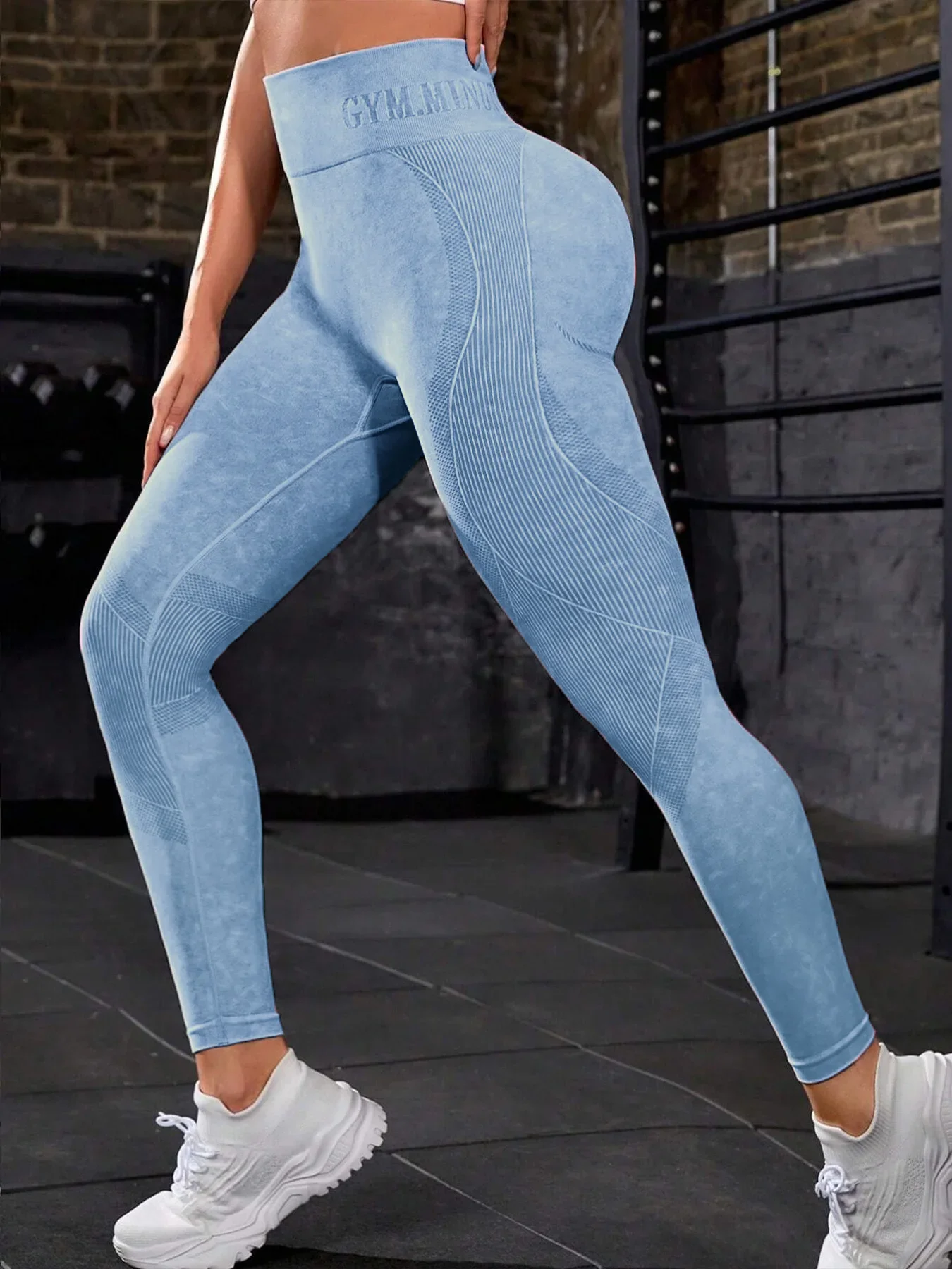 Seamless Yoga Pants Women Sand Washed Quick Dry Hip Lift Tight Letter Sports Fitness Pants Gym Workout&Outdoor Running Pants