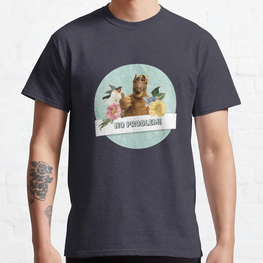 Alf No Problem- Gordon Shumway- TV Sitcoms graphic t shirts 90s Retro Style Alien t shirt Adult all