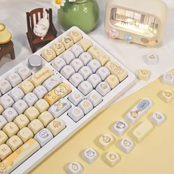 Kawaii Katze Tastenkappen Set PBT Sublimation Anime Tastenkappen Maßgeschneidertes MOA Profil Kawaii Tastenkappen für mechanisches Tastaturzubehör