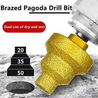 Brazed Pagoda Drill Bit M10 M14 Brazed Diamond Tower Drill Tile Stone Rock Plate Drill Reaming Integrated Bit Diamond Tools