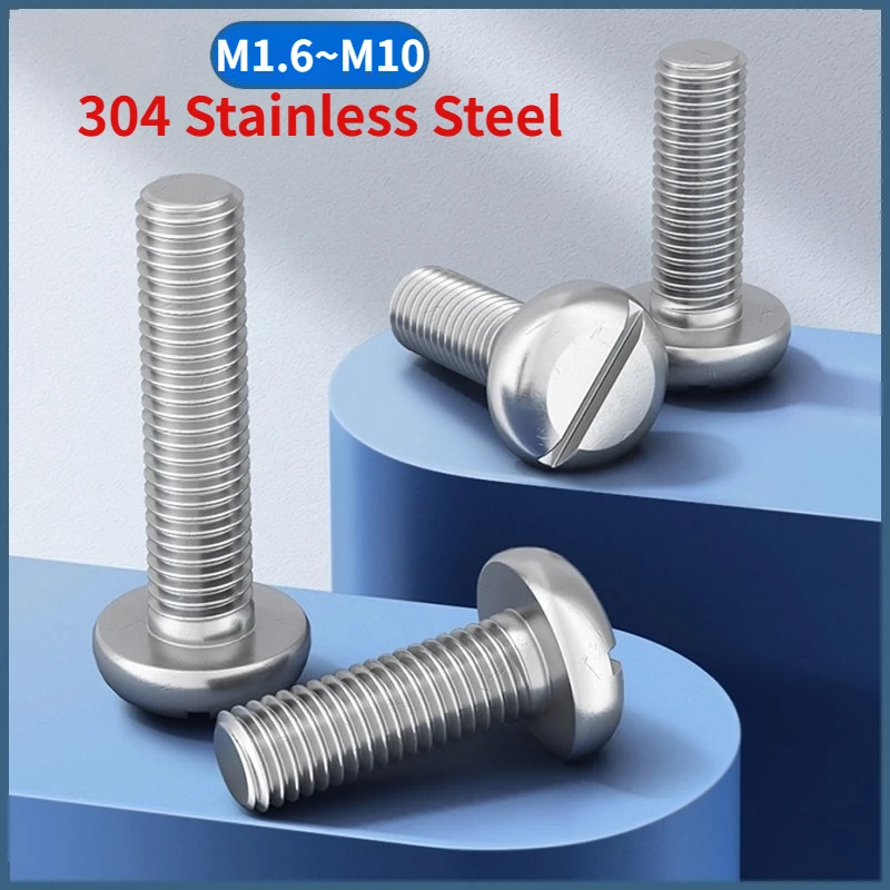 M1.6 M2 M2.5 M3 M4 M5 M6 M8 M10 GB67 304 A2-70 Stainless Steel Slotted Pan Round Head Machine Screw Bolt