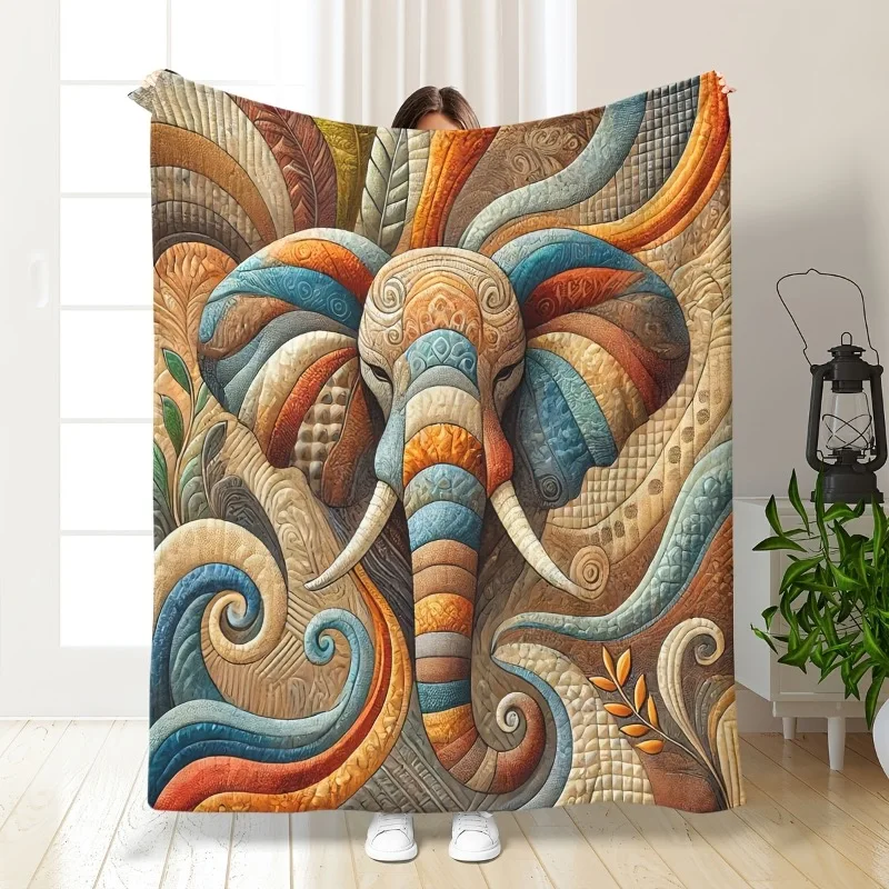 Flanelldecke mit Elefantenmuster – perfektes Geschenk für Enkelin, weich und bequem, geeignet für Schlafsofa, Büro und Outdoor
