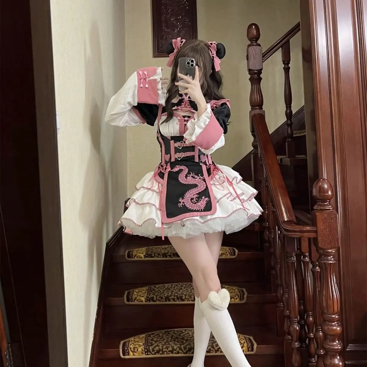 Japan Sweet OP Improved Sweet Spicy Spicy Girl Lolita Dress Cos Loli Tea Party Embroidery Dress 2024 New